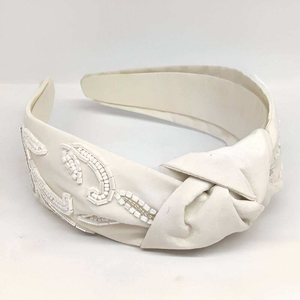 Bandeau pour cheveux de haute qualité, fait main, pour femmes et enfants, brodé, perlé, réglable, écologique, 22 cm, multicolores - Product Image 4