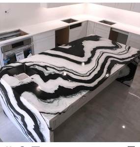 Grande dalle de marbre blanc Panda de luxe, pierre naturelle polie, revêtement mural intérieur moderne, imperméable, haut de gamme, salle de bain, salle à manger - Product Image 6