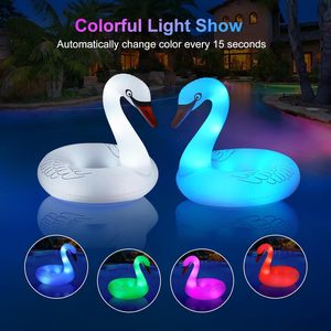 Flotador Inflable de Cisne para Piscina, con Luz LED Solar que Cambia de Color, 42 Pulgadas, Anillo de Natación Gigante para Adultos - Product Image 2