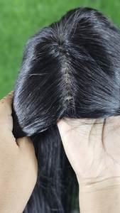 Women Topper Hair Extensions Indian Hair 100% Virgin Human & Remy Hair Double Drawn Ends Hand <b>Tied</b> Single Weft - Product Image 6