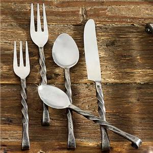 Silver Mirror Polished New Black Shade Twist Design End Handle Cutlery Reusable Flatware <b>Set</b> Popular Western Knife <b>Fork</b> <b>Spoon</b> - Product Image 4