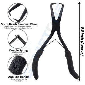 Kit d'outils professionnels pour extensions de cheveux en acier inoxydable GEMSTONE ENTERPRISES, avec pinces à micro-perles à 2 trous et pince à cheveux - Product Image 3
