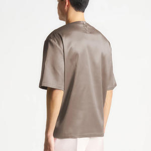 เสื้อยืดทรงบ็อกซี่แบบครอปใหม่ สไตล์เทรนดี้สำหรับผู้ชาย เสื้อยืดคอกลมแขนสั้นผ้าฝ้ายคลาสสิก เนื้อผ้าคอตตอนหนา - Product Image 6