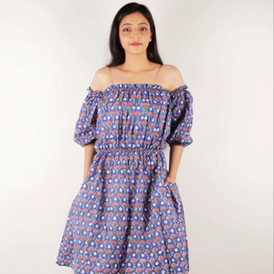 Robe en coton faite à la main robe en coton de créateur - Product Image 1