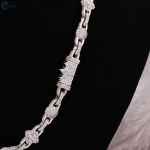 Rapper Phong Cách Cao Cấp Hip Hop Đồ Trang Sức Cho Người Đàn Ông Của Ngôi Sao Và Bóng Cvd Kim Cương Chuỗi Iced out Vàng Trắng Mạ Hip Hop Vòng Cổ - Product Image 6