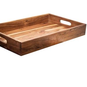 Bandeja de servicio de madera a medida para el entretenimiento y la decoración del hogar, forma y tamaño personalizados con bandeja de servicio de madera con acabado antiguo - Product Image 5