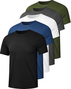 เสื้อยืดทรงบ็อกซี่ผู้ชายแบบสั่งทำปี 2025 ผ้าโพลีเอสเตอร์/คอตตอนผสม คุณภาพสูง แขนสั้น ขายส่ง OEM สไตล์ลำลอง ลายเรียบด้านหน้า - Product Image 1