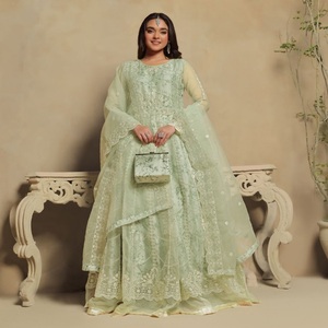 Motis moda Vol SHANZAY largo Maxi vestido pesado bordado Organza tres piezas Punjabi traje mujeres boda fiesta Eid vestidos - Product Image 4