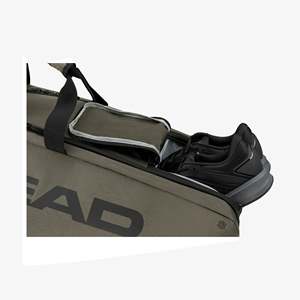 Sac de raquette de tennis Pro X grande capacité gris/noir en nylon avec PU pour sports de plein air et utilisation en salle de sport compatible avec 9 raquettes - Product Image 3