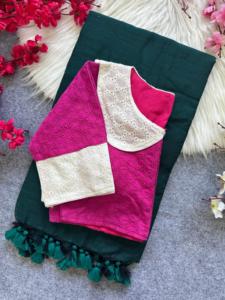 Dernières tendances en matière de sarees en coton khadi uni, fabricant et fournisseur de mode féminine en Inde au prix le plus bas - Product Image 6