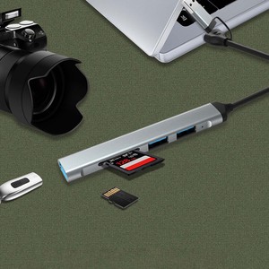 5 EN 1 USB A/TYPE C vers USB2.0 * 2 USB3.0 * 1 TF/SD * 1 Hubs USB HC-77A - Product Image 4