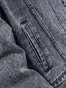 High Quality Wool <b>Denim</b> <b>Jacket</b> for <b>Men</b> Pakistani-Made <b>With</b> Latest Design <b>Hooded</b> Collar-Winter Wholesale Jeans <b>Jacket</b> - Product Image 4