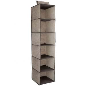 Organisateur de placard suspendu moderne à 6 étagères, non tissé, gain de place, tiroirs faciles à utiliser, étagères pliables, sacs de rangement, rangement pour vêtements - Product Image 4