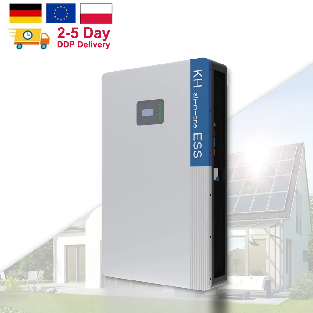 15Kwh Lifepo4 Powerwall 15kW, dengan penyimpanan energi Inverter bawaan 100Ah 200Ah baterai Lithium Ion untuk sistem surya