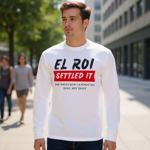 T-shirt a maniche lunghe El Roi - Dio <span class=keywords><strong>non</strong></span> può fare ciò che <span class=keywords><strong>non</strong></span> <span class=keywords><strong>esiste</strong></span>, ispiratore, modello IT per uso promozionale - Product Image 3