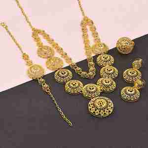 Colliers en or plaqué 14K, 18K, 24K en gros, ensemble de bijoux traditionnels, colliers en or teinté, ensemble de bijoux fantaisie. - Product Image 1