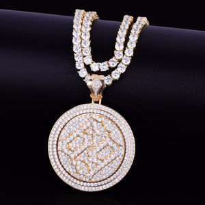 Pendentif Hip Hop pour homme en moissanite authentique personnalisé à la demande à vendre de l'Inde en or massif 10 carats - Product Image 1