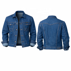 Wholesale <b>Men</b> <b>Denim</b> <b>Jacket</b> Dark Blue Custom Logo OEM Trucker Style Cotton <b>Jacket</b> Supplier Manufacturer Unisex <b>Denim</b> <b>Jackets</b> - Product Image 1