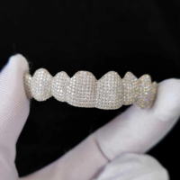 Grillz Personalizado con Diamantes VVS Vintage, Estilo Hip Hop, Dientes Decorados con Plata de Ley y Baño de Oro, Regalo de Boda para Hombre
