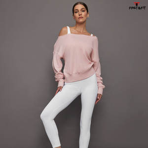 Nueva moda mujer fuera del hombro sudadera antiarrugas transpirable y liso precio al por mayor para adultos y niñas - Product Image 2
