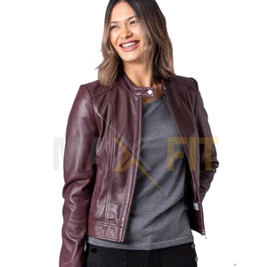 MAXFIT ENTERPRISES-Chaqueta de Cuero para Mujer, Hecho a Mano, Diseño de Moda, Lona, Suave, Transpirable, Producto Acabado - Product Image 5