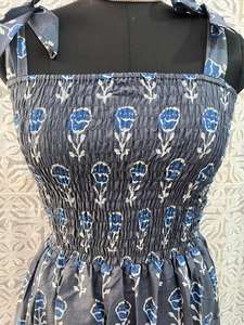 Jaipuri Vestido largo de algodón hecho a mano para mujer estampado de bloques indios silueta suelta cintura Natural peso ligero para ropa de fiesta - Product Image 5