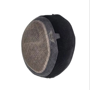 Perruque toupet Miraje Model Taz Hair BD en cheveux humains Remy indiens avec base en dentelle et en PU, ondulations profondes et ondulations naturelles - Product Image 1