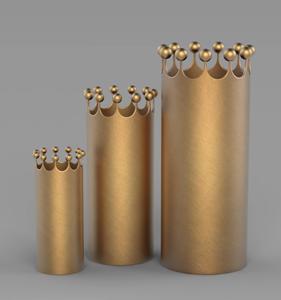 Vantage Modern Luxury Set de 3 Metal con jarrón de flores con acabado antiguo Estilo único Fancy para decoración del hogar y decoración de deshierbe - Product Image 4