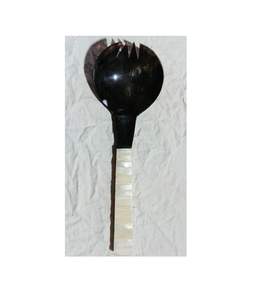 Juego de servidor de ensalada de Palma, madera de acacia, microondas y horno ecológicos, seguro para el hogar, uso en restaurante, herramientas de cocina hechas en la India - Product Image 4