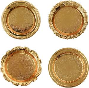 Producto exclusivo, bandeja para servir comida redonda negra con estilo metálico con Plato decorativo de mesa de comedor terminado de alta calidad - Product Image 3