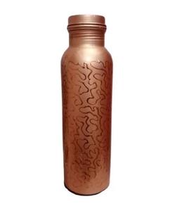 Botella de cobre puro Diseño en relieve marrón para agua potable Oficina y uso escolar Botella de cobre a prueba de fugas - Product Image 1