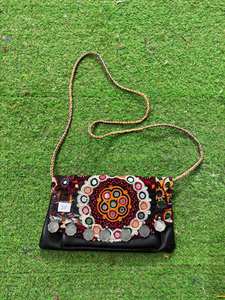 100% Cotton Bohemian Vintage Designer Banjara <b>Bags</b> Embroidered Mirror Work Handmade Clutch <b>for</b> Summer <b>Women's</b> <b>Bucket</b> <b>Bag</b> - Product Image 1