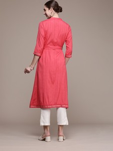 Mujeres étnico tejido rayón viscosa diseño Dobby A-Line Kurta indio pakistaní kameez - Product Image 5