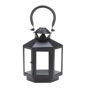 Ensemble de deux lanternes en métal, bougeoir fait à la main enduit de poudre noire, lanterne en métal design de taille personnalisée - Product Image 6