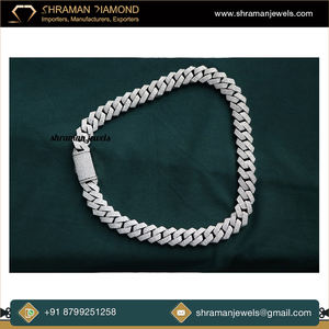 Unisex 18MM 48,55 CTS Moissanite diamante 355.636 gramos cadena de eslabones cubanos helados sólido 48,55 CTS 355.636 gramos collar competitivo - Product Image 2