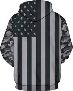 Haute qualité 100% coton hommes pull à capuche personnalisable Sublimation impression décontracté hiver Design grandes poches motif solide - Product Image 2