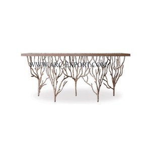 Table console en métal argenté Ware Merveilleux design Living Rom fait à la main Grande taille en métal Cafe Resorts Table console décorative - Product Image 3