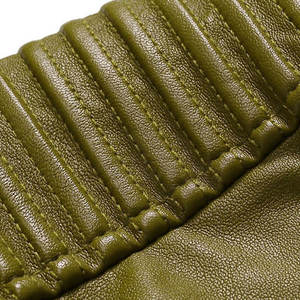 เสื้อแจ็คเก็ตหนังแท้สำหรับผู้ชาย คอตั้ง ซิปปรับได้ ระบายอากาศได้ดี เป็นมิตรกับสิ่งแวดล้อม สไตล์ลำลอง ลดราคา - Product Image 5