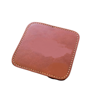 Utensilios de cocina personalizados impermeables redondos de cuero PU absorbentes decorativos posavasos para tazas de café con Base de corcho - Product Image 5