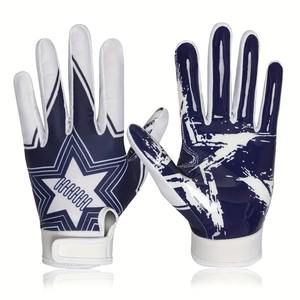 Gants de football américain professionnels sur mesure, gants de receveur, standard international, cuir synthétique blanc, confortables - Product Image 2