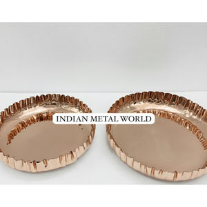 Tazón Decorativo de Acero Inoxidable con Acabado en Oro Rosa y Cobre, Diseño Moderno, Borde Ondulado Texturizado, para Decoración del Hogar, Venta al por Mayor - Product Image 3