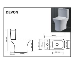 Hiện Đại Thân Thiện Với Môi Gốm Vệ Sinh Devon Thiết Lậ<span class=keywords><strong>p</strong></span> 100% Không Thấm Nước Màu Đen & Trắng Một Mảnh <span class=keywords><strong>P</strong></span>-Trap Thoát Nước Cho Reselling - Product Image 3