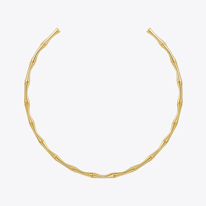 أحدث قلادة مفتوحة للنساء بتصميم الخيزران قابلة للتعديل مطلية بالذهب عيار 18 قيراط من الفولاذ المقاوم للصدأ بالجملة P243465 - Product Image 3