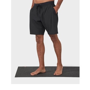 Shorts en toile pour homme, taille haute, avec cordon de serrage, motif uni, poches, décontractés, écologiques, anti-plis, OEM ODM personnalisés - Product Image 2