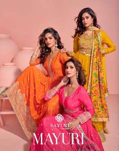 Robe Anarkali moderne et élégante à imprimé chinon avec broderie pour les fêtes de mariage et les célébrations festives - Product Image 5