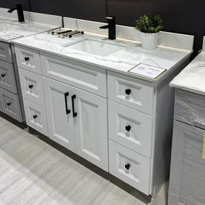 Tocadores de baño modernos de tamaño personalizado resistentes al agua ecológicos de madera maciza que venden bien - Product Image 1