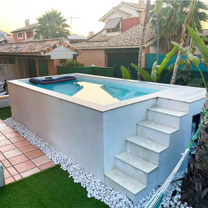 Tamaño pequeño FRP fibra de vidrio Swim Spa Piscina prefabricada casa al aire libre para jacuzzi con fábrica al por mayor herramientas de piscina accesorios para niños - Product Image 1