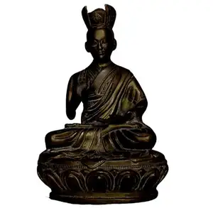 수제 인도 골동품 청동 황동 부처님 조각 입상 동상 홈 장식 럭셔리 액세서리 9.25x6.5 인치