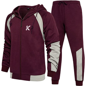 Low MOQ Winter Hooded Casual Men Fleece Tracksuit 100% Cotton Breathable Eco-Friendly Lightweight - Product Image 1