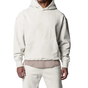 2025 Custom Logo Heavyweight 100% Cotton Hoodie and <b>Jogger</b> Set Oversize Pullover Sweatsuit with Sweatpants for Men and Unisex - Product Image 4